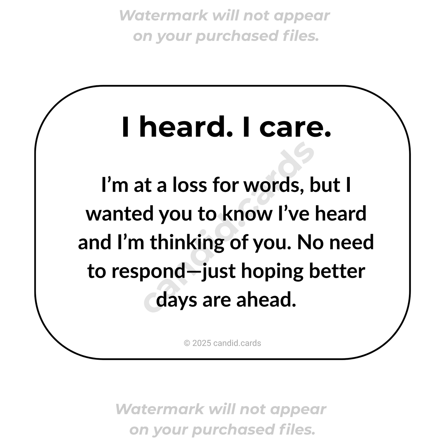 Support Card – I Heard and I’m Thinking of You