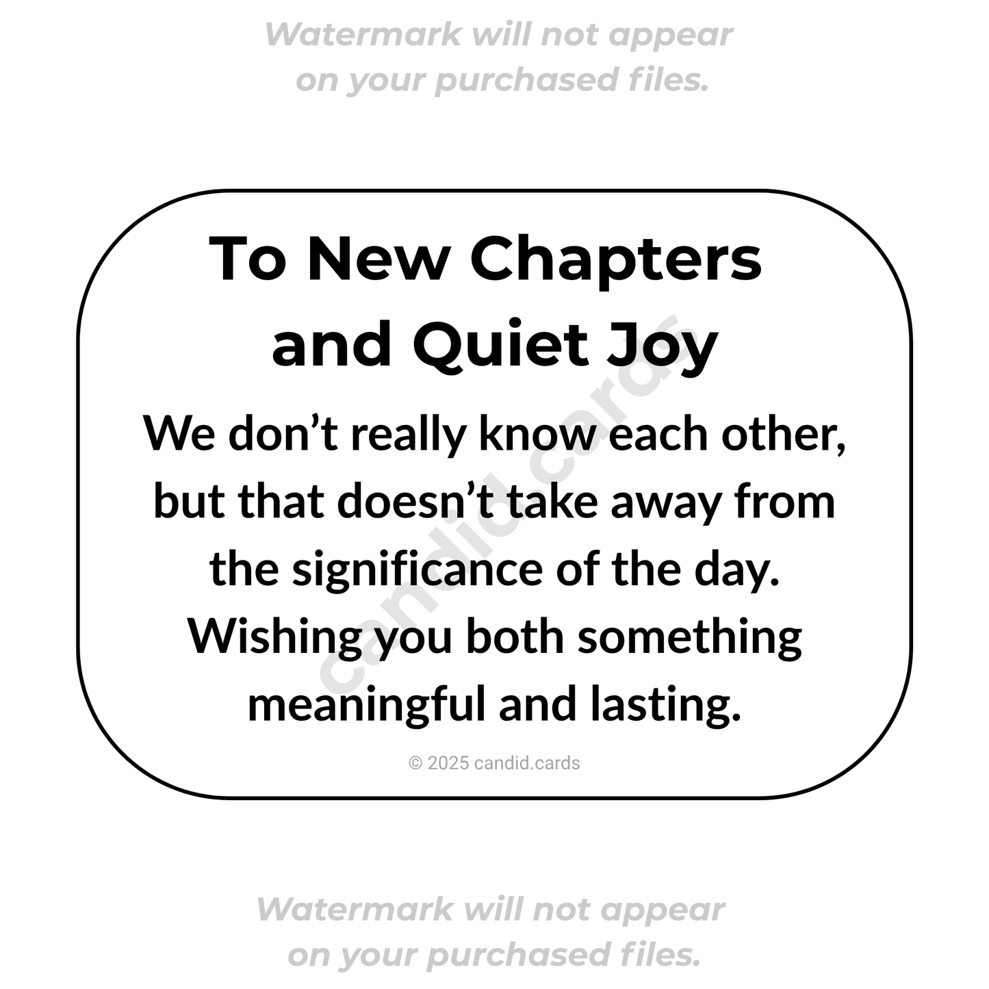 Wedding Card – Acknowledging the Day, Even Without Closeness