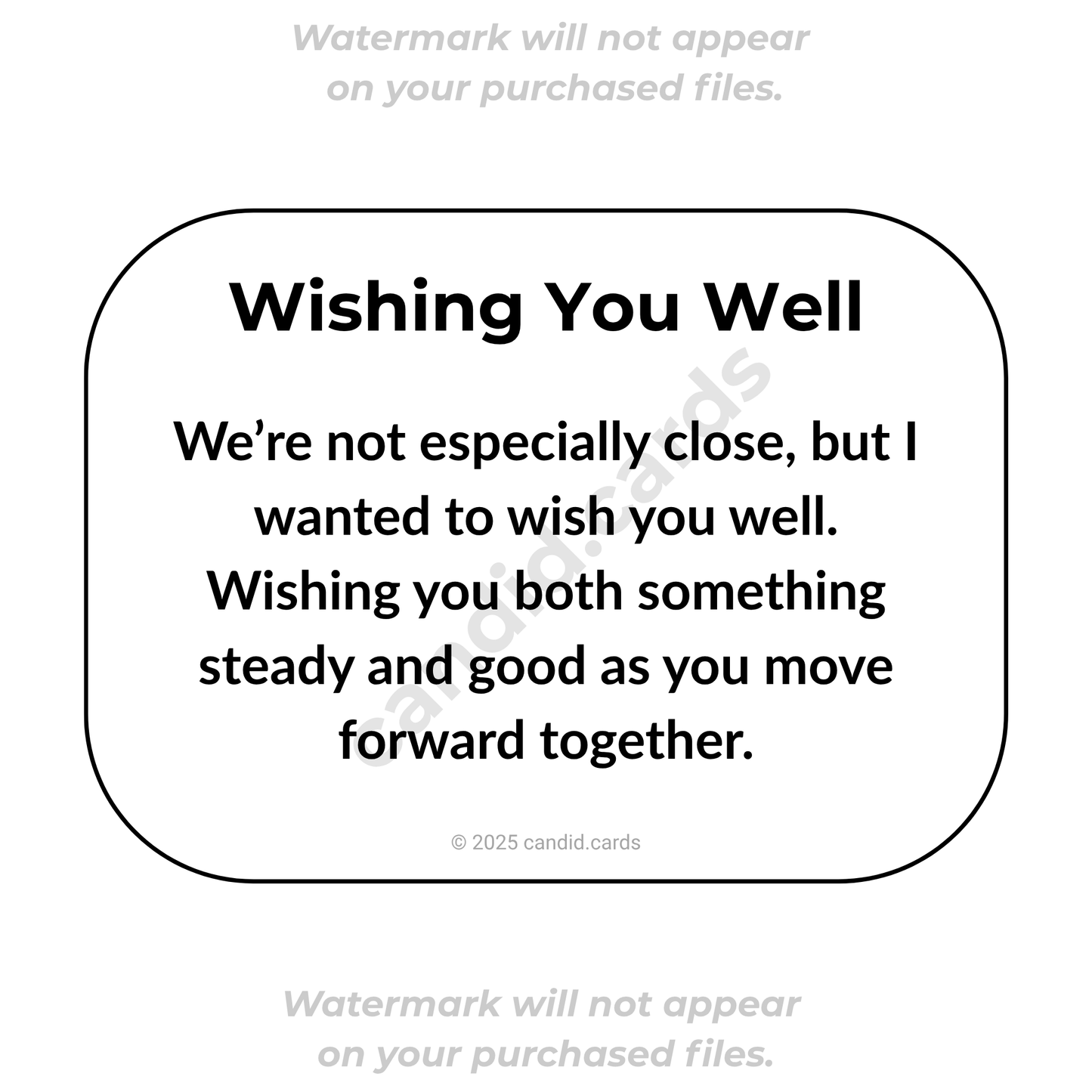 Wedding Card – Wishing You Well, Even from a Distance