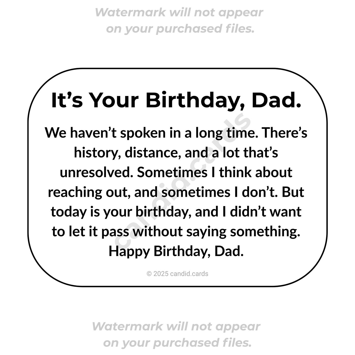 Honest Birthday Card for Dad – We Haven’t Spoken in Years