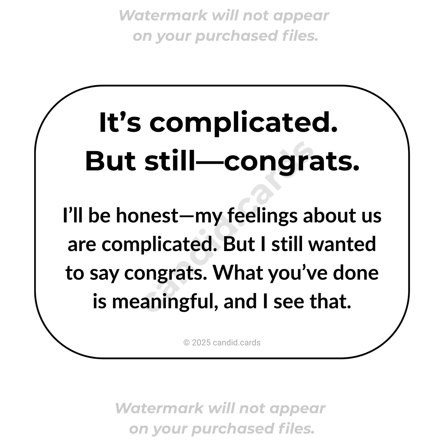 Congratulations Card – I See It, Even If We’re Distant