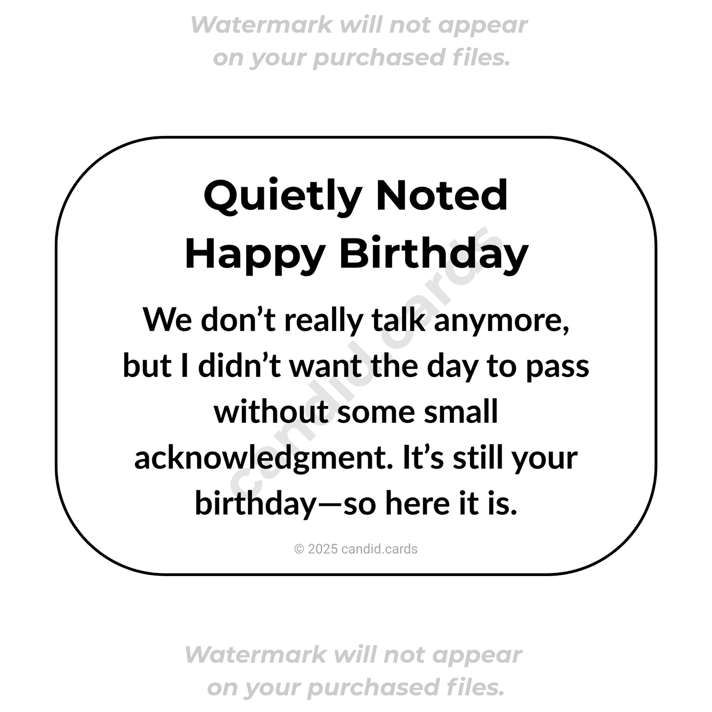 Birthday Card – For a Friend You’ve Grown Distant From