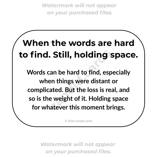 Honest Sympathy Card – Holding Space Without Explanation