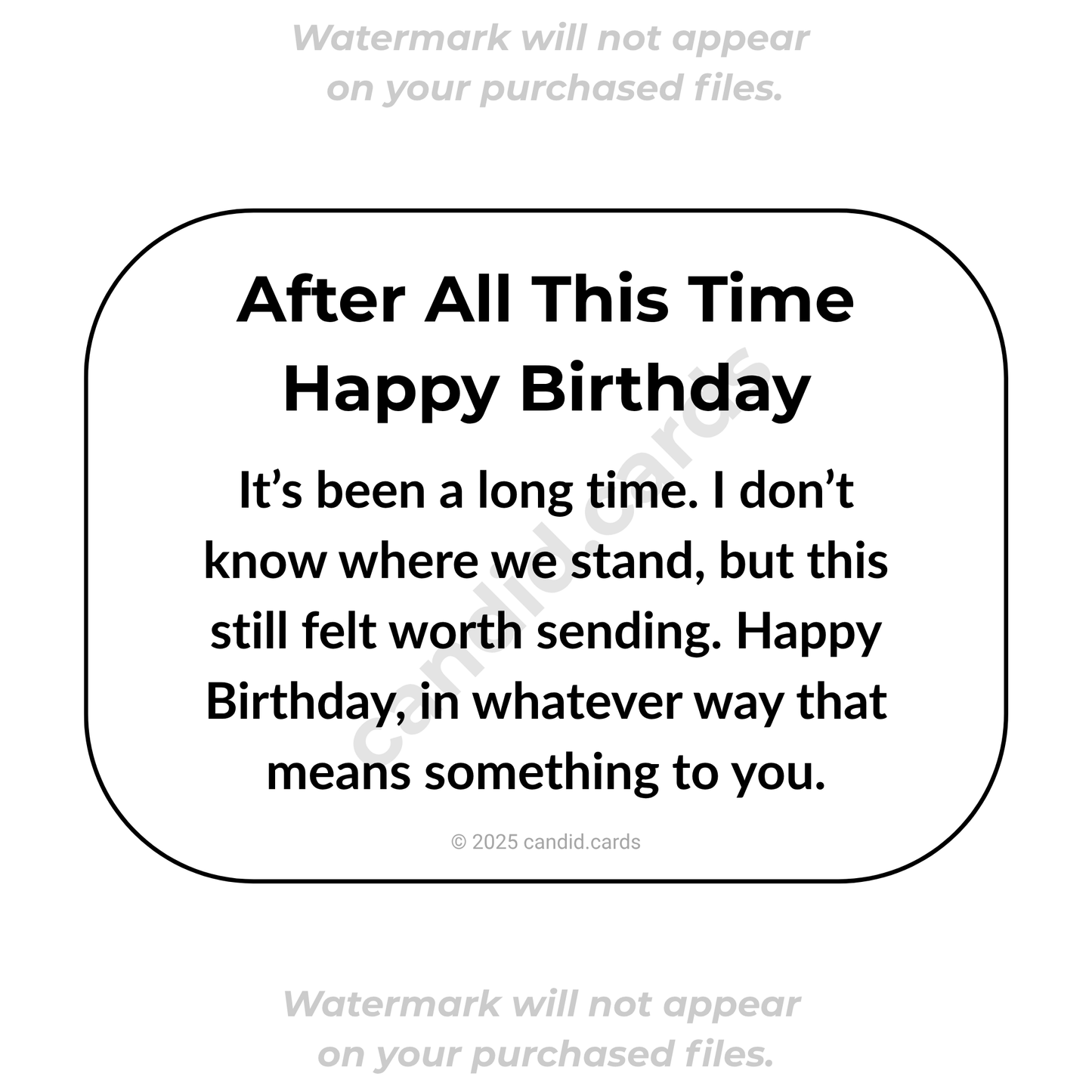Birthday Card – For a Friend After a Long Silence