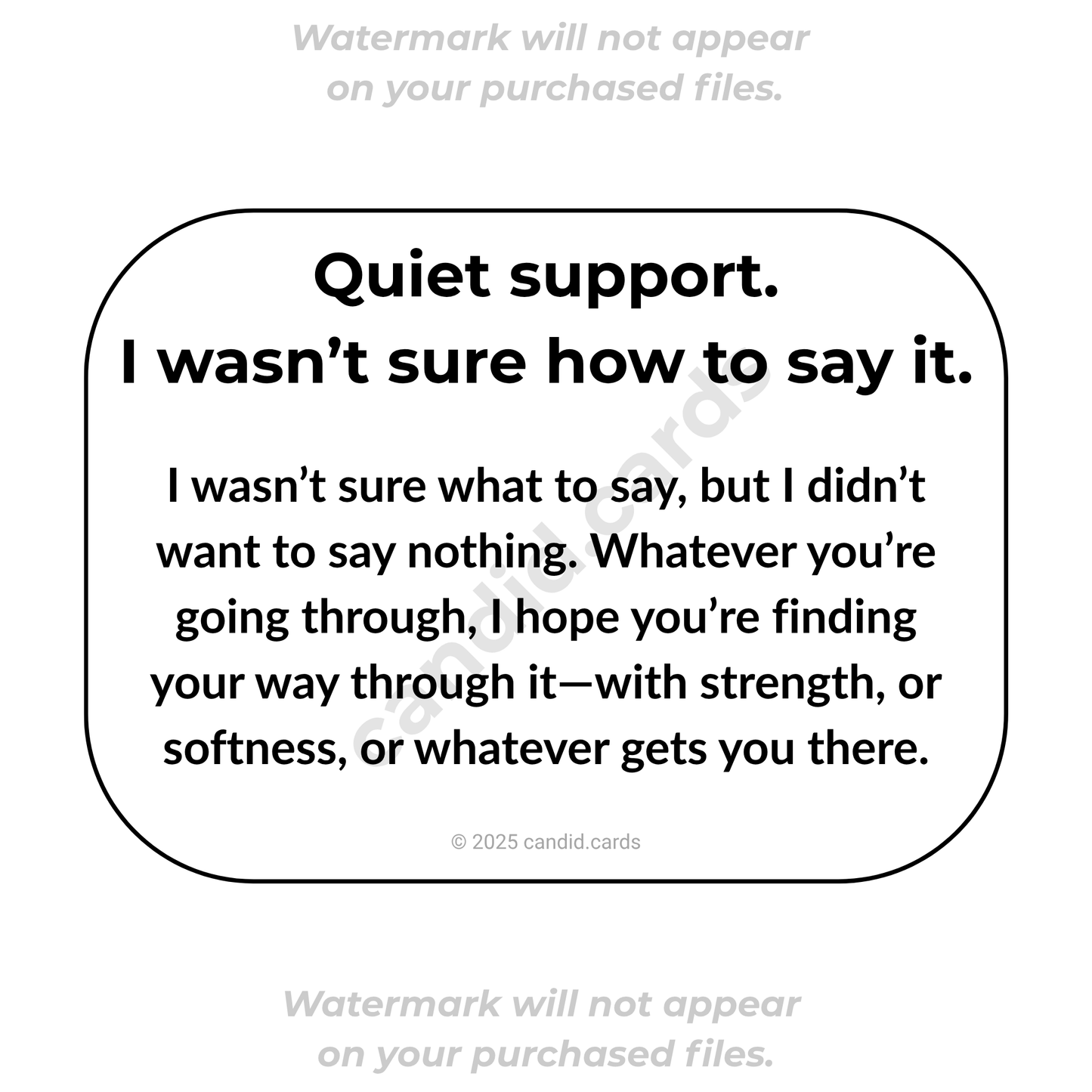 Support Card – When You Don’t Know What to Say